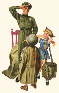 Father replaces Army Uniform with Service Outfit.