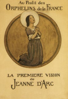 Joan of Arc kneeling in Prayer.
