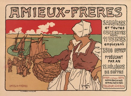 Women with Basket of Fish with Ships Ashore.