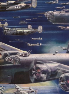 Sky filled with B-24 Liberators.
