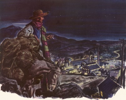 Argentinian Farmer looking over Mining Village.