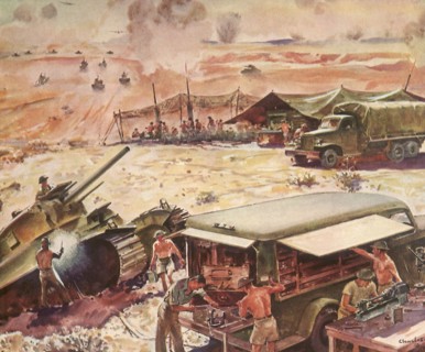 Maintenance Battalion repair Equipment during Battle.