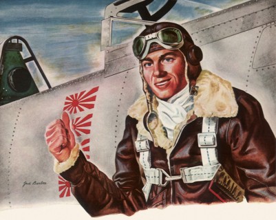 American Pilot and Fighter Plane.