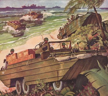 'Ducks,' Amphibian Trucks landing on Pacific Beach.