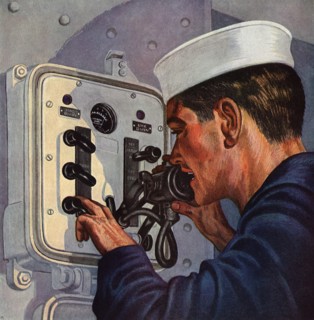 Sailor on Loud-speaking Telephone.