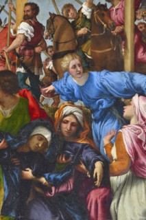 Crucifixion by Lorenzo Lotto. Church of Santa Maria In Telusiano. Monte San Giusto. Marche. Italy