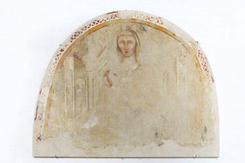 Fresco with the Madonna Del Latte. Madonna Degli Angeli Church. Lapedona. Marche. Italy
