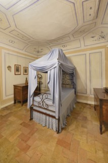 Bedroom. Gaspare Spontini House Museum. Natural Majolica. Marche. Italy