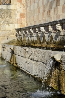 Fountain of the 99 Spouts. L'Aquila. Abruzzo. Italy