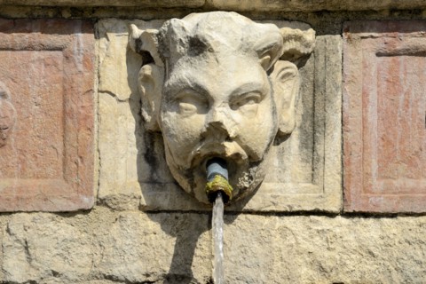 Fountain of the 99 Spouts. L'Aquila. Abruzzo. Italy