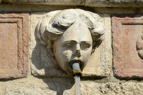 Fountain of the 99 Spouts. L'Aquila. Abruzzo. Italy