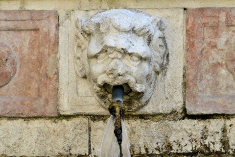 Fountain of the 99 Spouts. L'Aquila. Abruzzo. Italy