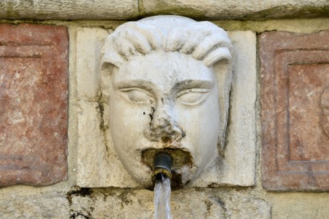 Fountain of the 99 Spouts. L'Aquila. Abruzzo. Italy