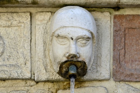 Fountain of the 99 Spouts. L'Aquila. Abruzzo. Italy