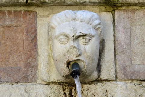 Fountain of the 99 Spouts. L'Aquila. Abruzzo. Italy