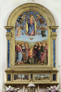 Corciano (Italy, Umbria, province of Perugia), Church of Santa Maria Assunta. Perugino, Assumption of the Virgin, painting on wood