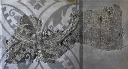 Fragment of mosaic with geometric decoration