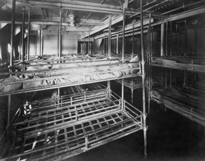 dortoir de 3e classe du navire de la ville de palerme 1915-1940