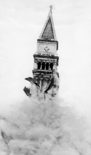 italy, veneto, venice, collapse of the campanile di san marco