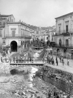 italy, sicily, modica after the inundation, 26th september 1902