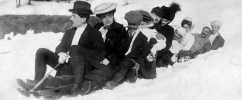 people on sleigh