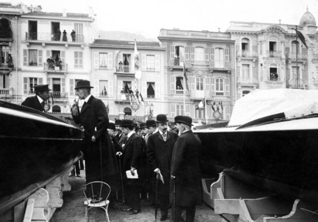 principality of monaco, king gustav V of sweden at the boat show, 1900-1910
