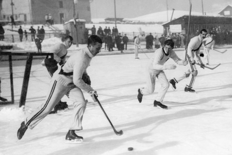 chamonix, hockey on ice international game, 1920-1930