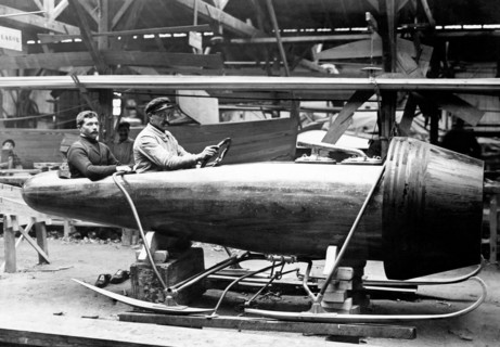 ski, drawing car, 1910