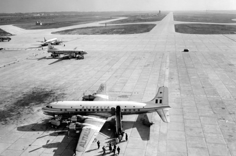 italy, lombardia, somma lombardo, malpensa, 1950-1960