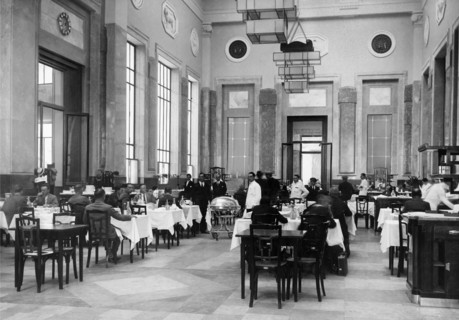 italy, lombardia, milan, railway station, restaurant, 1931