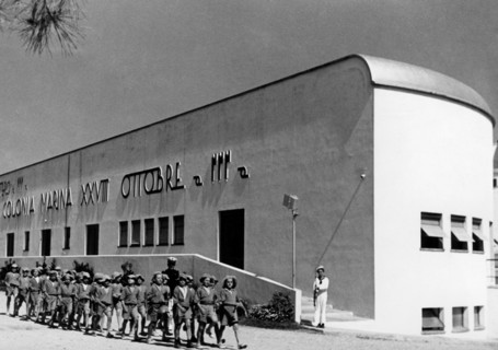cattolica, edificio tipico di colonia estiva, marcia, 1930