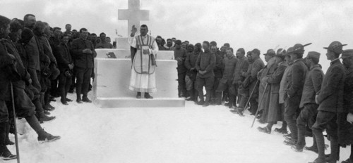 guerre, aumôniers militaires, neige et autel alpin, 1915 1918