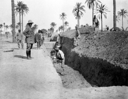 construction d'une tranchée, guerre italo-turque