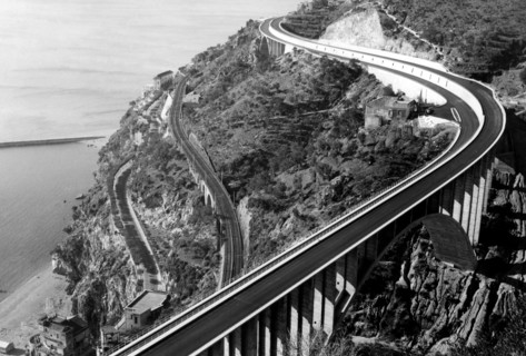 construction d'une route, tronçon de caiafa sur la route pompei-salerno, 1960