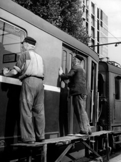 nettoyage de voitures, 1952
