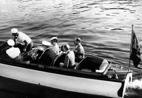 le lancement du navire electra avec guglielmo marconi et sa famille, 1936