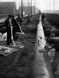 pose de tuyaux de méthane, 1956