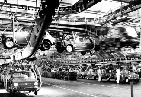 convoyeurs aériens pour le transport de carrosseries de voitures, 1966