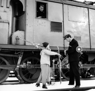 trains de neige pour le citron dans le piedmont, 1950