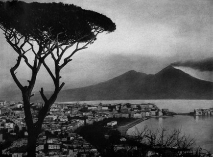 service de l'éruption du vésuve du 4 avril 1906, vésuve, premiers signes d'éruption, vue de naples, 1906