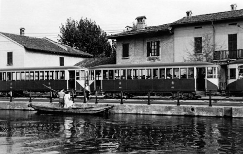 ligne de tramway milan-abbiategrasso sur la ripa, 1946 1950