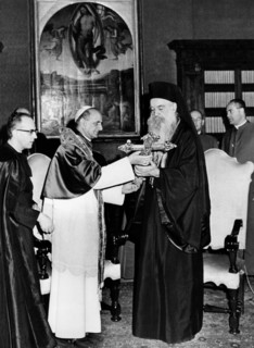 service du vatican, le pape paul VI rencontre le patriarche de constantinople à atenagora, 1964