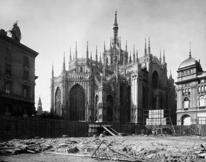 milan, corso vittorio emanuele coin de la piazza del duomo, 1910 1920