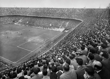 italie, lombardie, milan, vue du stade pendant le derby milan-inter, 1959