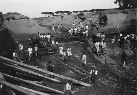 italie, toscane, coltano, travaux de bonification des terres, 1921
