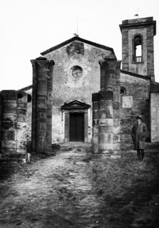 italie, toscane, barberino val d'elsa, façade de l'église paroissiale de sant'appiano, 1920 1930