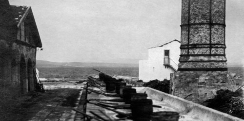 italie, sardaigne, abattage de thon au large de l'île de san pietro, 1921