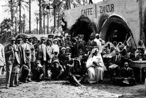 afrique, libye, un groupe de membres du tci lors d'une excursion, 1914