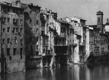 toscane, florence, vue du borgo san jacopo depuis la rivière arno, 1910 1920