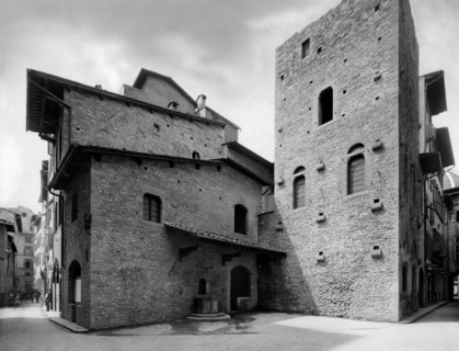 toscana, florence, vue des maisons de la famille alighieri, 1900 1910